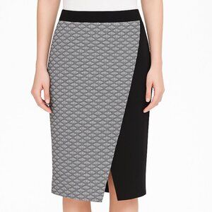 Anthropologie HD in Paris Addie Quilted Pencil Skirt Black White - Size 2